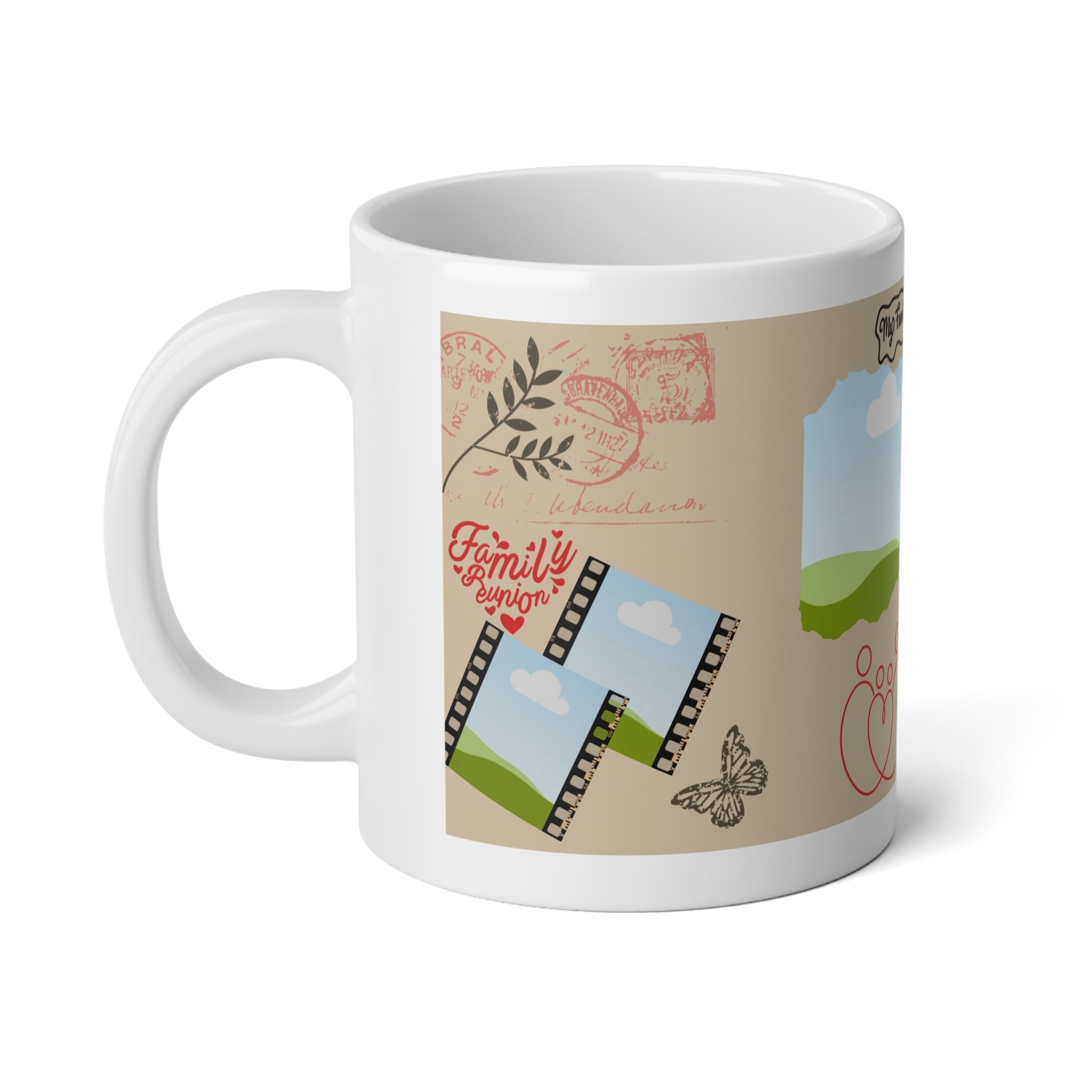 Family Photo Collage Mug | 20oz Jumbo Ceramic Coffee Cup