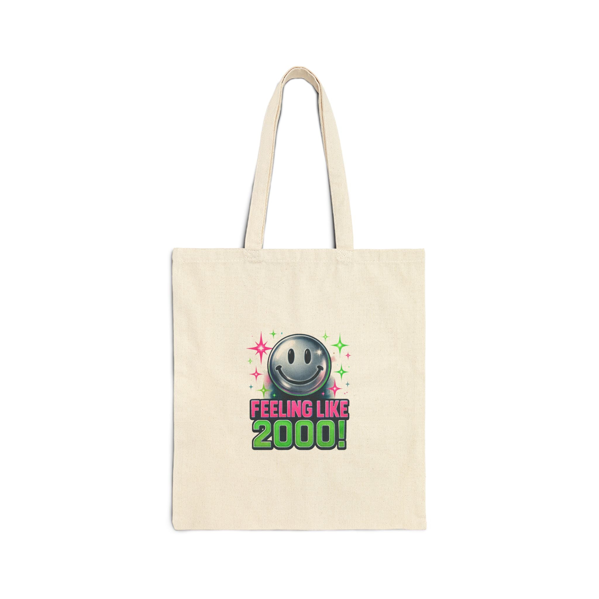 Feeling Like 2000! Retro Smiley Canvas Tote Bag