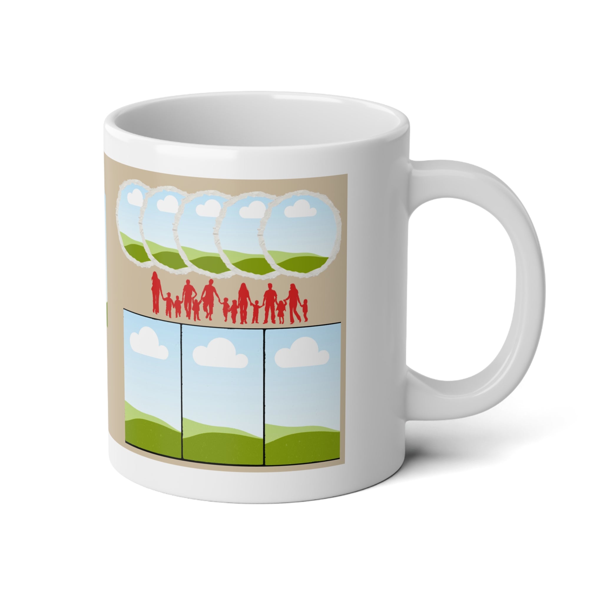 Family Photo Collage Mug | 20oz Jumbo Ceramic Coffee Cup