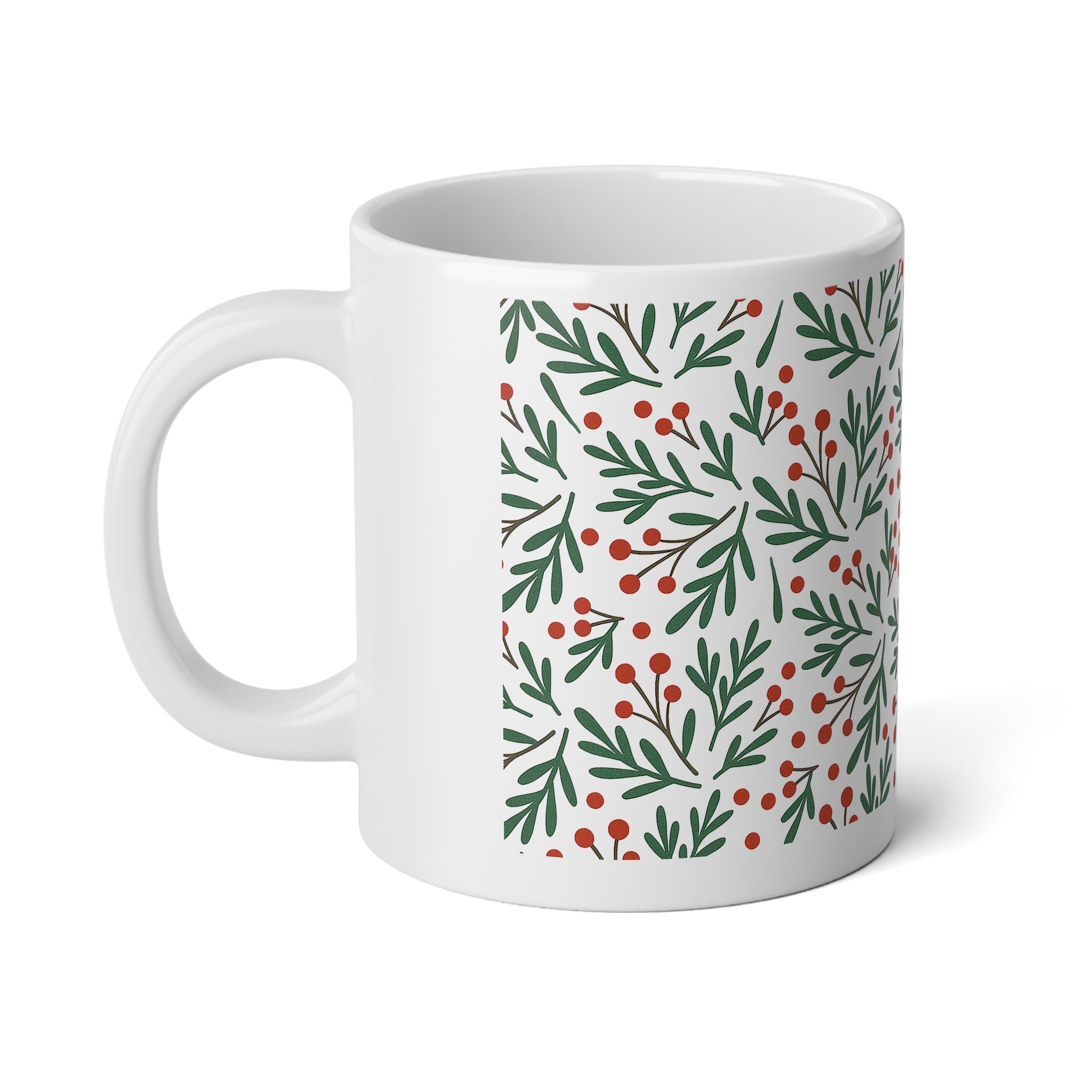 Holly Berry Pattern Mug | 20oz Jumbo Coffee Mug