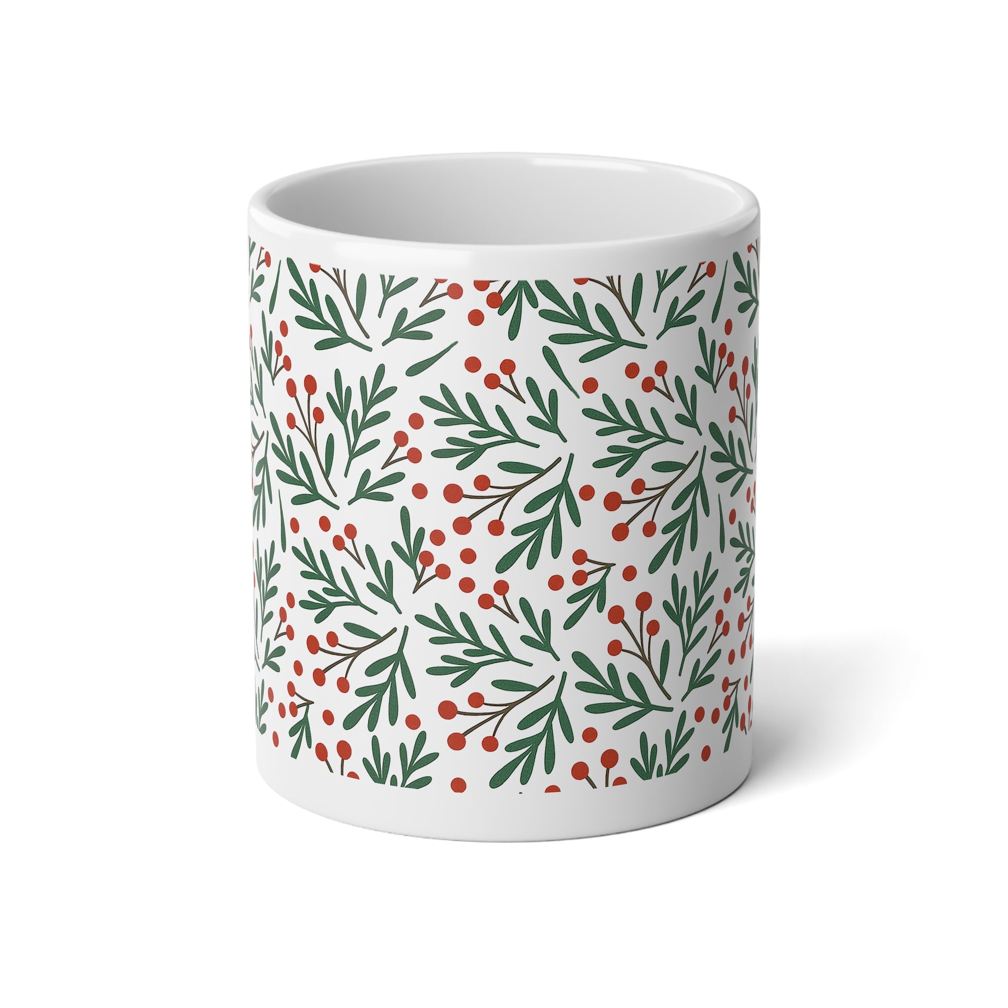 Holly Berry Pattern Mug | 20oz Jumbo Coffee Mug